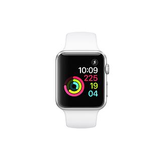 Smart Watch Silver Aluminum Case Sport Band